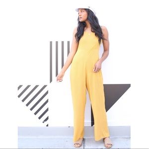 Yellow Teeny Polka Dot Jumpsuit